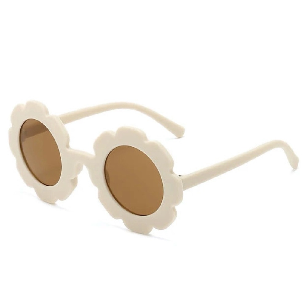 Toddler  Cream Flower-Shaped Sunglasses - Cute Retro Style